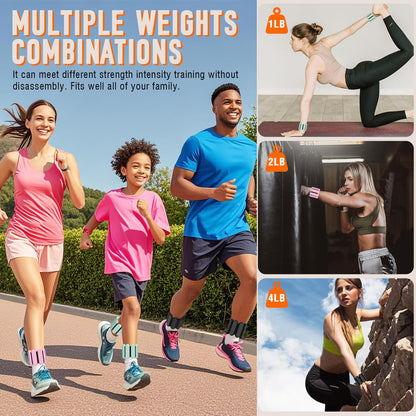 AMORIX Ankle Weights for Women Men 3 Pairs (Total 7lbs) Wrist Weights