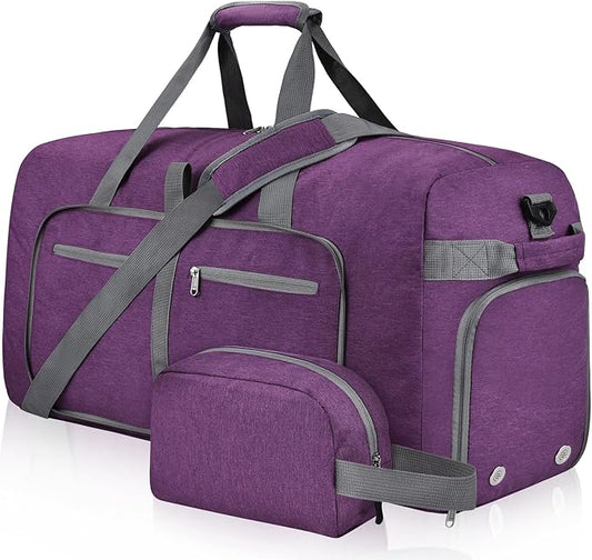 Felipe Varela Duffle Bag with Shoes Compartment and Adjustable Strap,Foldable Travel Duffel Bags