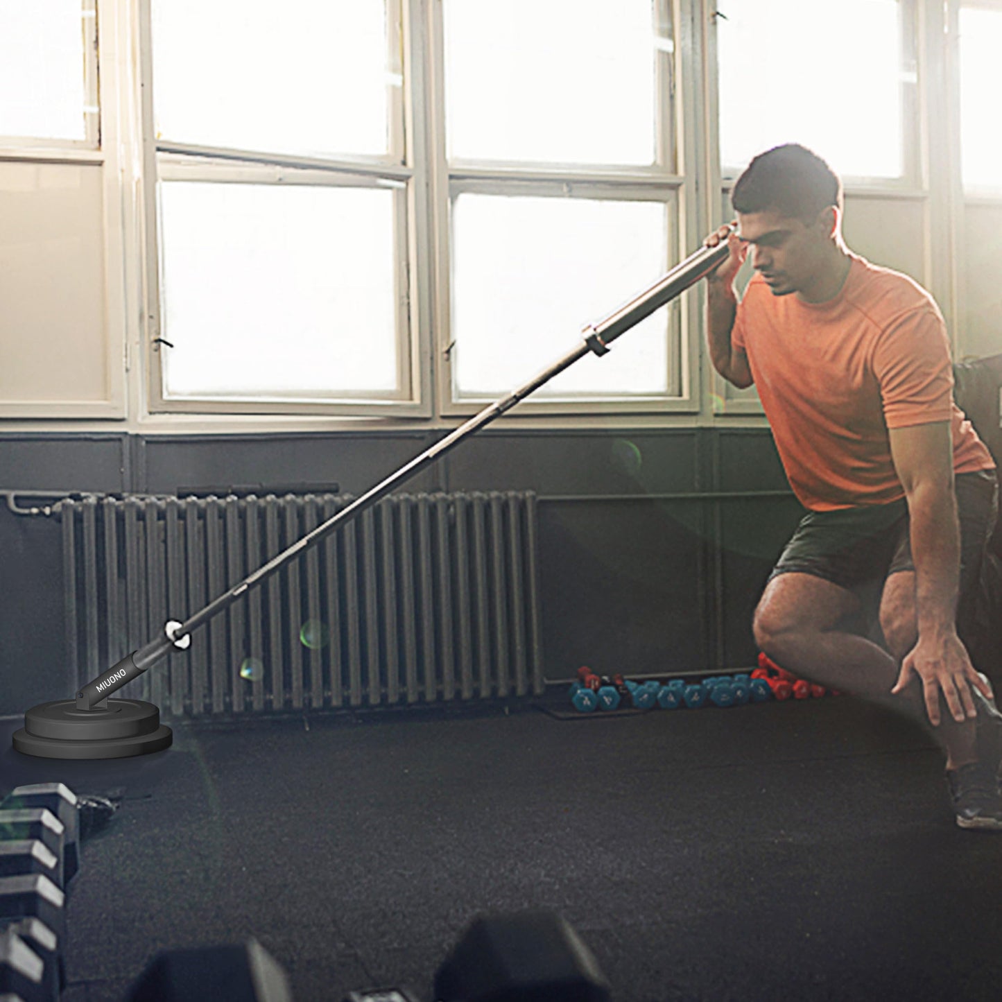 MIUONO Landmine Attachment for Barbell, T Bar Row Attachment Fit for 2" Olympic Bar, Full 360°