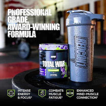 REDCON1 Total War Pre Workout, Sour Gummy Bear - Fast Acting Caffeinated Preworkout for Men + Women with Beta Alanine - Contains Citrulline Malate for Increased Pump, Blood Flow (20 Servings)