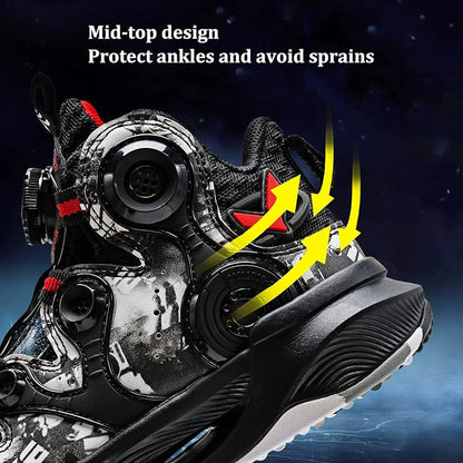 VITUOFLY Kids Basketball Shoes Boys Air Cushion Sneakers Girls Mid Top School Hoops Shoes Non-Slip Outdoor Sports Running Gym Comfortable Durable Little Kid/Big Kid