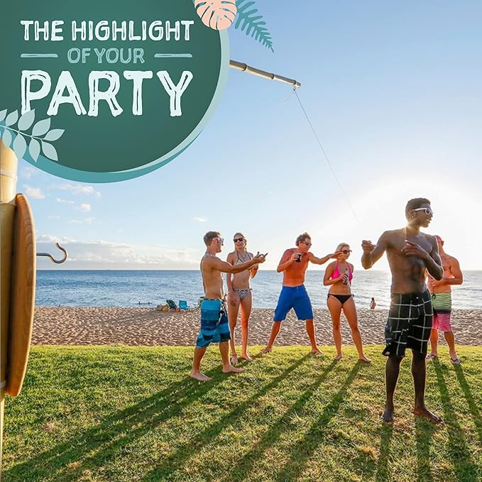 Tiki Toss Ring Toss Game for Adults & Kids - Hook and Ring Games with String and Hooks for Indoor/Outdoor Use, Man Cave Decor & Stuff, Gifts for Men - Standard or Deluxe 12.3" / Tiny 5"