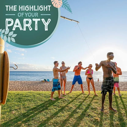 Tiki Toss Ring Toss Game for Adults & Kids - Hook and Ring Games with String and Hooks for Indoor/Outdoor Use, Man Cave Decor & Stuff, Gifts for Men - Standard or Deluxe 12.3" / Tiny 5"