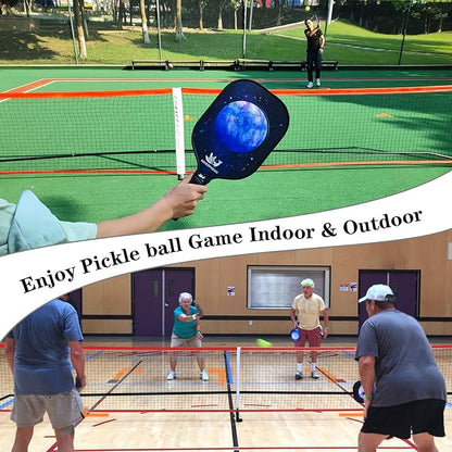 Pickleball Net for Driveway, Portable Pickleball Net System with Regualtion Size 22FT Pickle Ball Net, Outdoor Pickleballs, Carry Bag, Weather Resistant Metal Frame