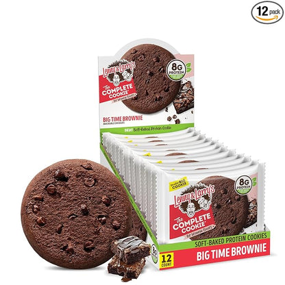 Lenny & Larry's The Complete Cookie, Big Time Brownie, Soft Baked, 8g Plant Protein, Vegan, Non-GMO, 2 Ounce Cookie (Pack of 12)
