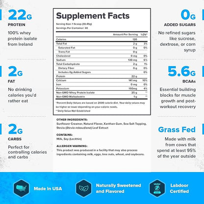 LEGION Whey+ Protein Whey Isolate from Grass Fed Cows - Whey Protein Isolate Powder Low Calorie, Non-GMO, Sugar Free, Lactose and Gluten Free, All Natural Protein Powder for Men & Women, 30 Servings