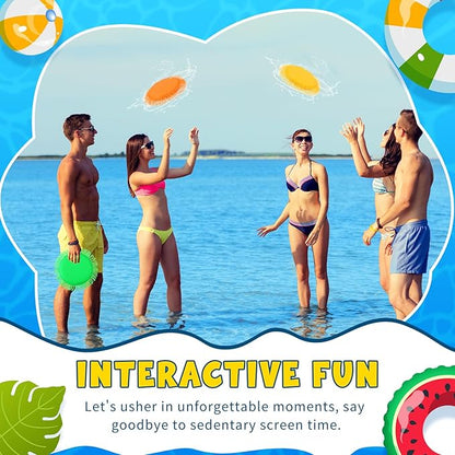 Soulchen Beach Games Flying Disc for Pool, Soaks The Target on Impact, Splash Water Flying Disc, Set of 3, Water Splashing for Pool, Beach, Park, Backyard Games