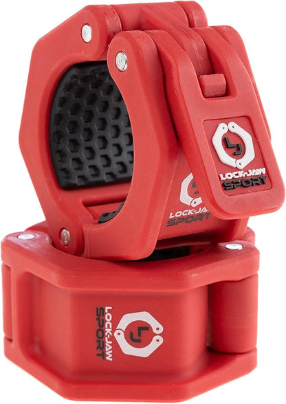 Lock-Jaw Sport Olympic Barbell Collar - Quick Release Barbell Clamp (Red)