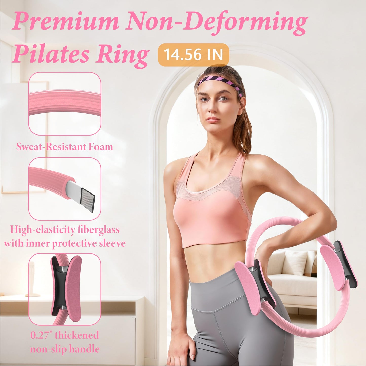 LarFaFa Pilates Kit for Home Workouts, Pilates Equipment Ring and Ball Set, Pilates Essentials Kit