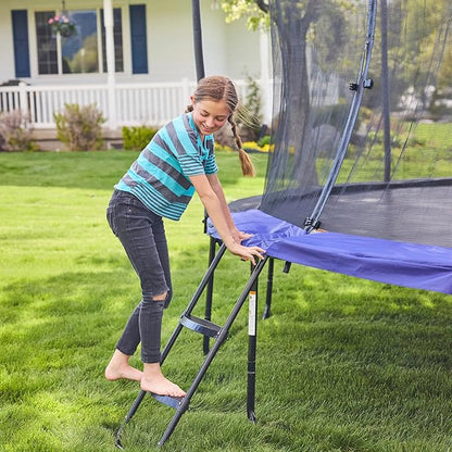 123JUMP by Skywalker Trampolines 10FT 12FT 14FT Outdoor Trampoline with Enclosure and Ladder, Round Recreational Trampoline for Kids with ASTM Approval, Spring Pad Cover, Heavy Duty Jump Mat