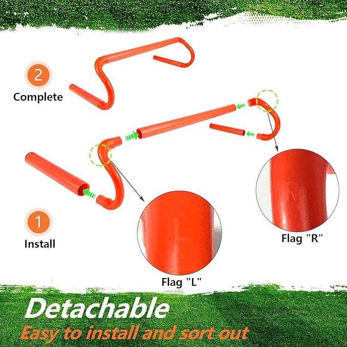 10 Pcs 6" Speed Agility Training Hurdles with 6 Marker Cone Durable Detachable Training Equipments Plyometric All Speed Hurdle for Athletes Soccer Basketball Football Practice