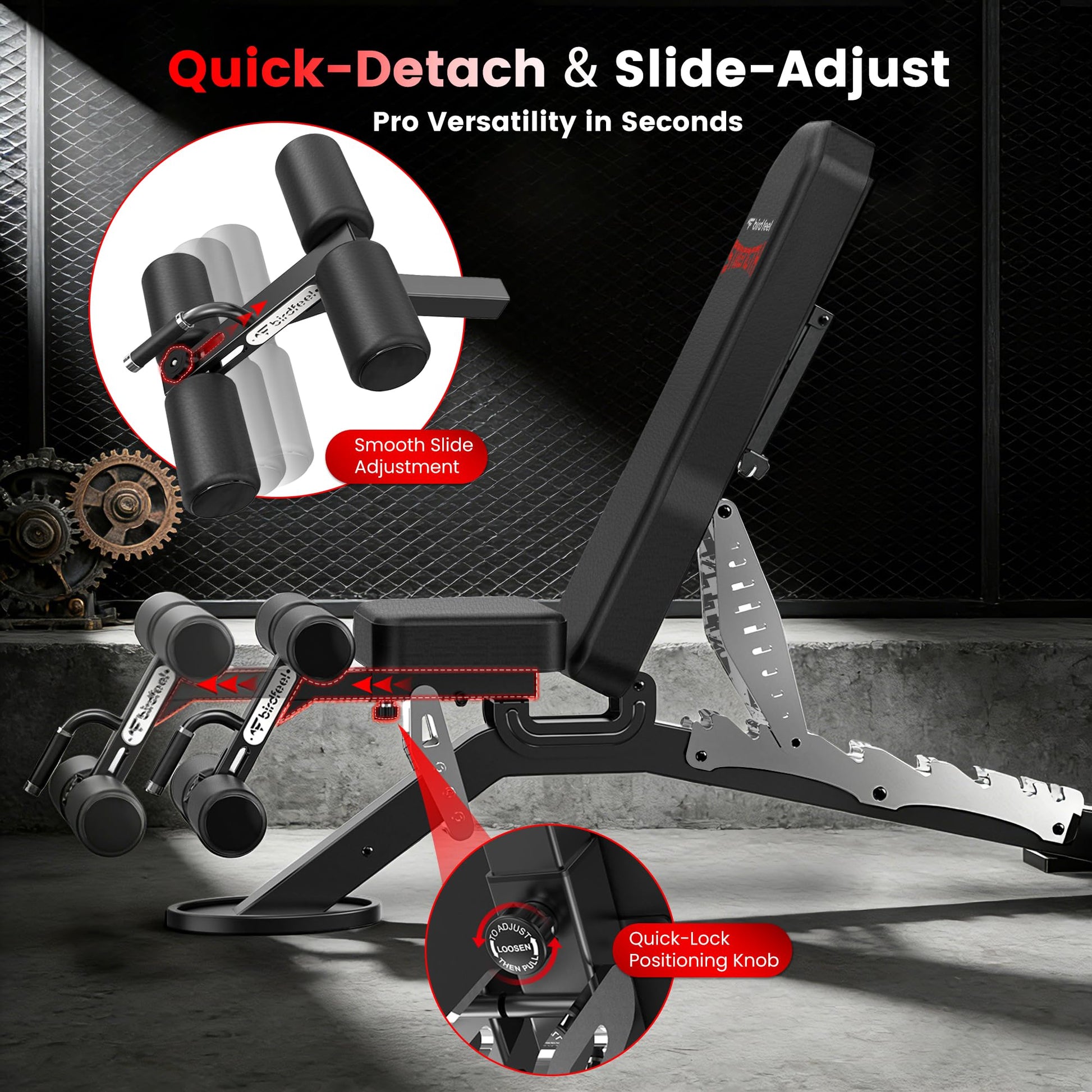 Adjustable Weight Bench, 1800LBS Heavy Duty Workout Bench for Home Gym
