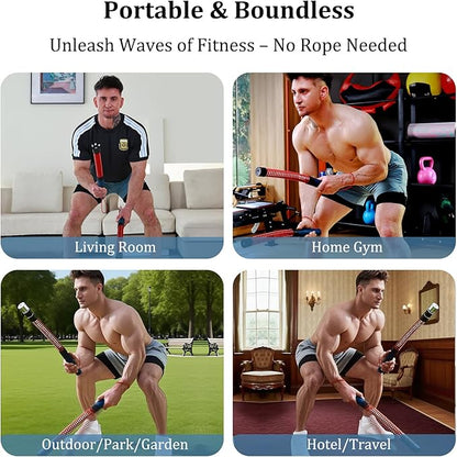 Ropeless Battle Rope - Adjustable Weight, Portable & Durable Strength Trainer for Home Gym & Outdoor Use, Ideal for Athletes, Boxers & Fitness Beginners