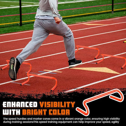 5 Pcs Speed Agility Training Hurdles Detachable Durable Equipment Plyometric and All Purpose Speed Training Hurdle Equipment for Athletes Soccer Basketball