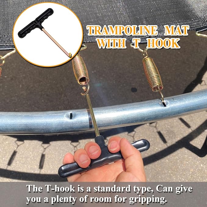 Trampoline Mat, Fits 8FT Frame, with 42/48 V-Rings and Spring Tool, Replacement Jumping Mat, Reinforce, UV-Resistant, Not Include Spring