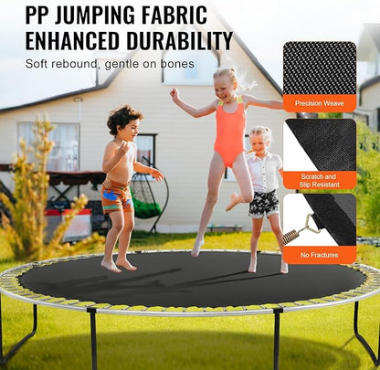 VEVOR Replacement Trampoline Mat, Universal Jumping Round Trampoline, Reinforce UV-Resistant Mat with Spring Tool & Durable V-Rings