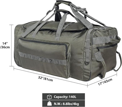 REDCAMP 85L/120L/140L Foldable Duffle Bag with Wheels, Large Travel Duffel Bag