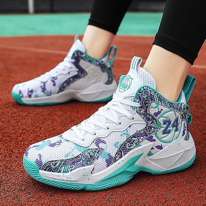 Boys Basketball Shoes Breathable Indoor Athletic Shoes Youth Outdoor Fashion Sneakers Comfortable Basketball Shoes for Girls