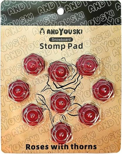 4-Layer Hexagonal Tapered Studs 18mm Aluminum Snowboard Stomp Pad - 9pcs