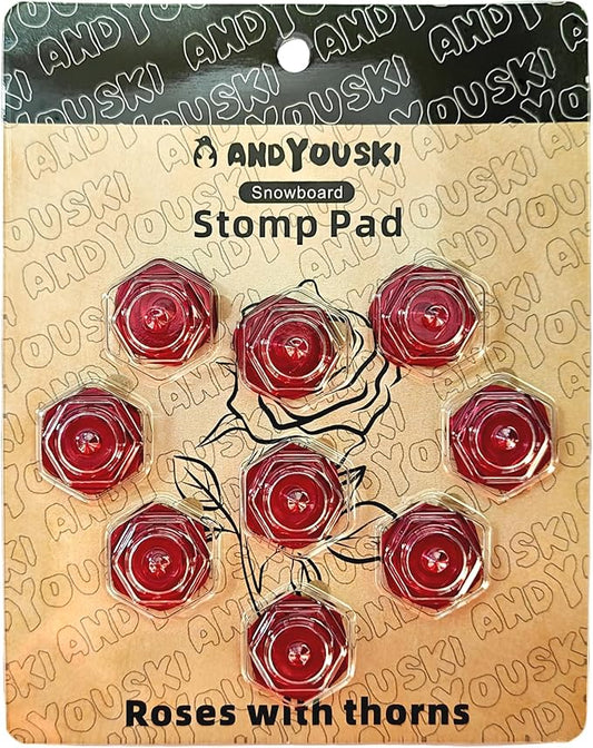 4-Layer Hexagonal Tapered Studs 18mm Aluminum Snowboard Stomp Pad - 9pcs