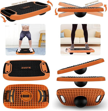 4-In-1 Aerobic Balance Board and Step Up Exercise Platform - Adjustable Multifunctional Balance Board Slant Board, Steppers for Exercise - Home Workout Non Slip Stepper Platform