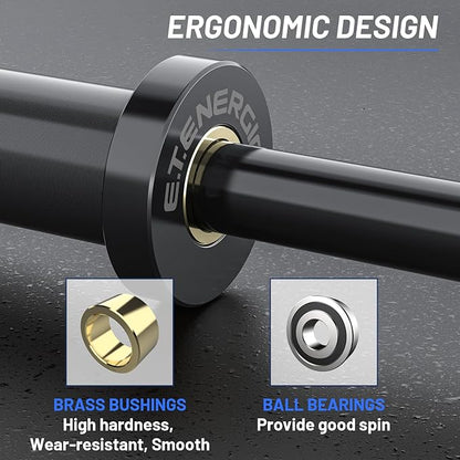 4ft Olympic Barbell 20KG Bar Load 500lbs Capacity Available Men's Barbell with Hard Chrome Sleeves for 2" Olympic Plates