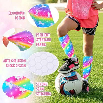 Shin Guards Soccer Kids Girls, Shin Pads Shin Guard Protection Kids Girls Toddler, Calf Compression Sleeve with Honeycomb Pads for Kids 3-9 Years Old Girls Toddlers