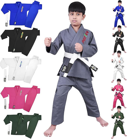 Kids Brazilian Jiu Jitsu Gi For Kids BJJ Gi Youth Grappling Kimonos Preshrunk Lightweight Martial