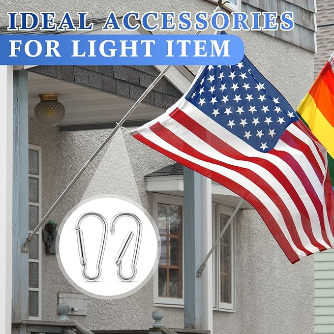 300 Pcs 2" Carabiner Bulk Spring Snap Hooks Bulk Aluminum Alloy Clip Keychain for Hanging Camping Hiking Traveling Fishing Outdoor Activities