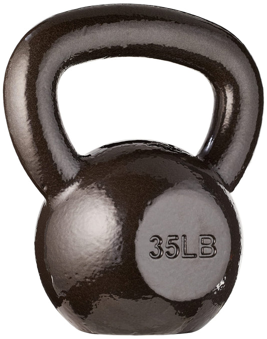 Amazon Basics Cast Iron Kettlebell for Strength Training, Wide Handle with Comfortable Grip, 35