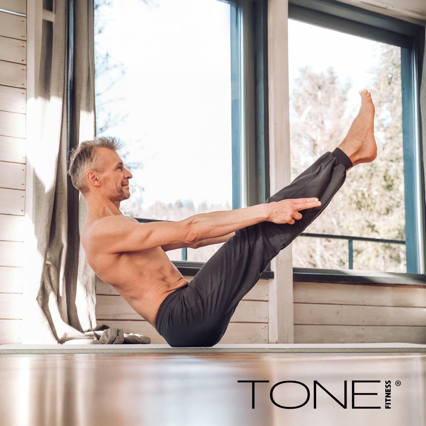 Tone Fitness Premium Extra Thick 1-Inch High Density Exercise Mat with Carry Strap – Non-Slip