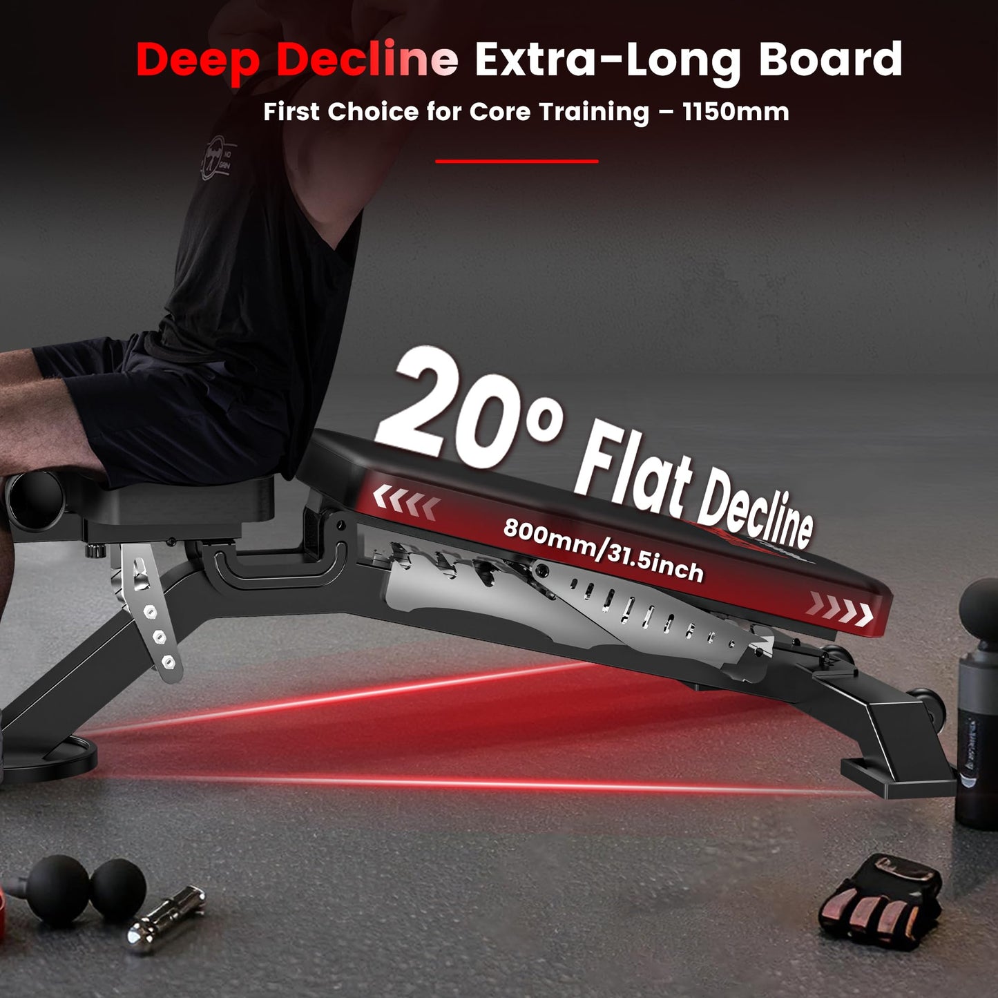 Adjustable Weight Bench, 1800LBS Heavy Duty Workout Bench for Home Gym