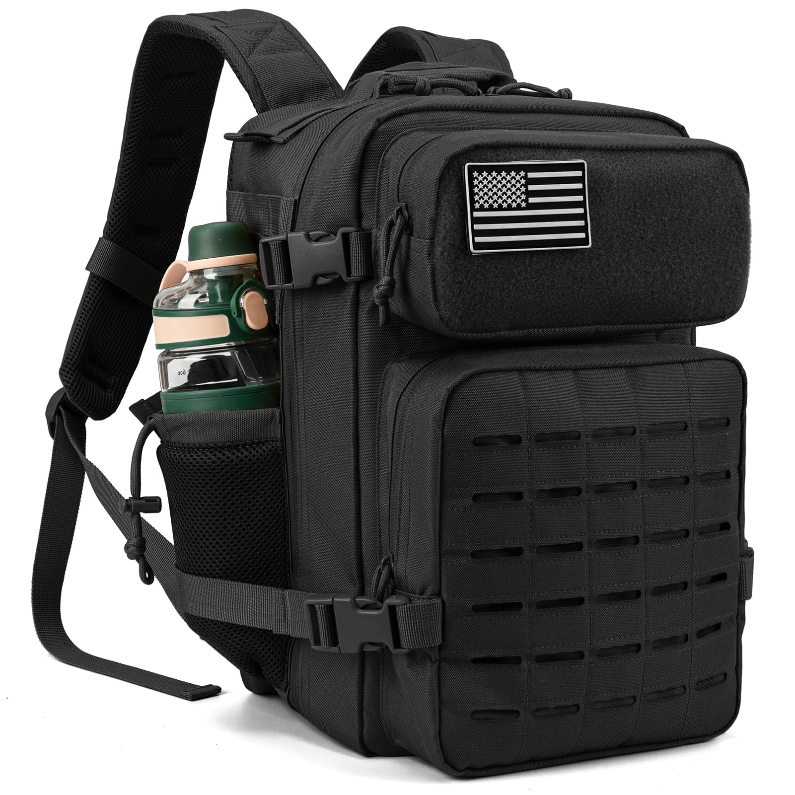 QT&QY 25L Military Tactical Backpacks For men Survival Army Laser cut Molle Daypack small EDC Bug