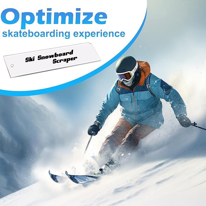 Snowboard Wax Plastic Scraper- Ski Wax Scraper- Ski Snowboard Plastic Scraper for Removing The Extra Cooled Wax (9 x 2.2 Inch)