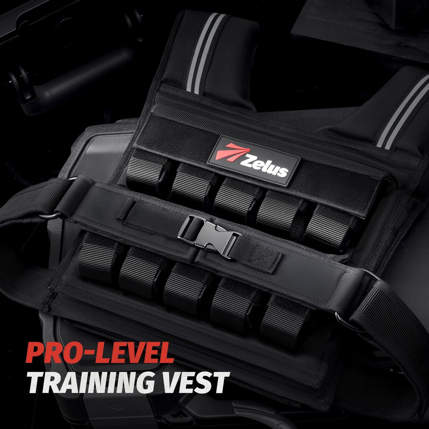 ZELUS Weighted Vest Men, 45lb Adjustable Weight Vest,Removable Iron Weights