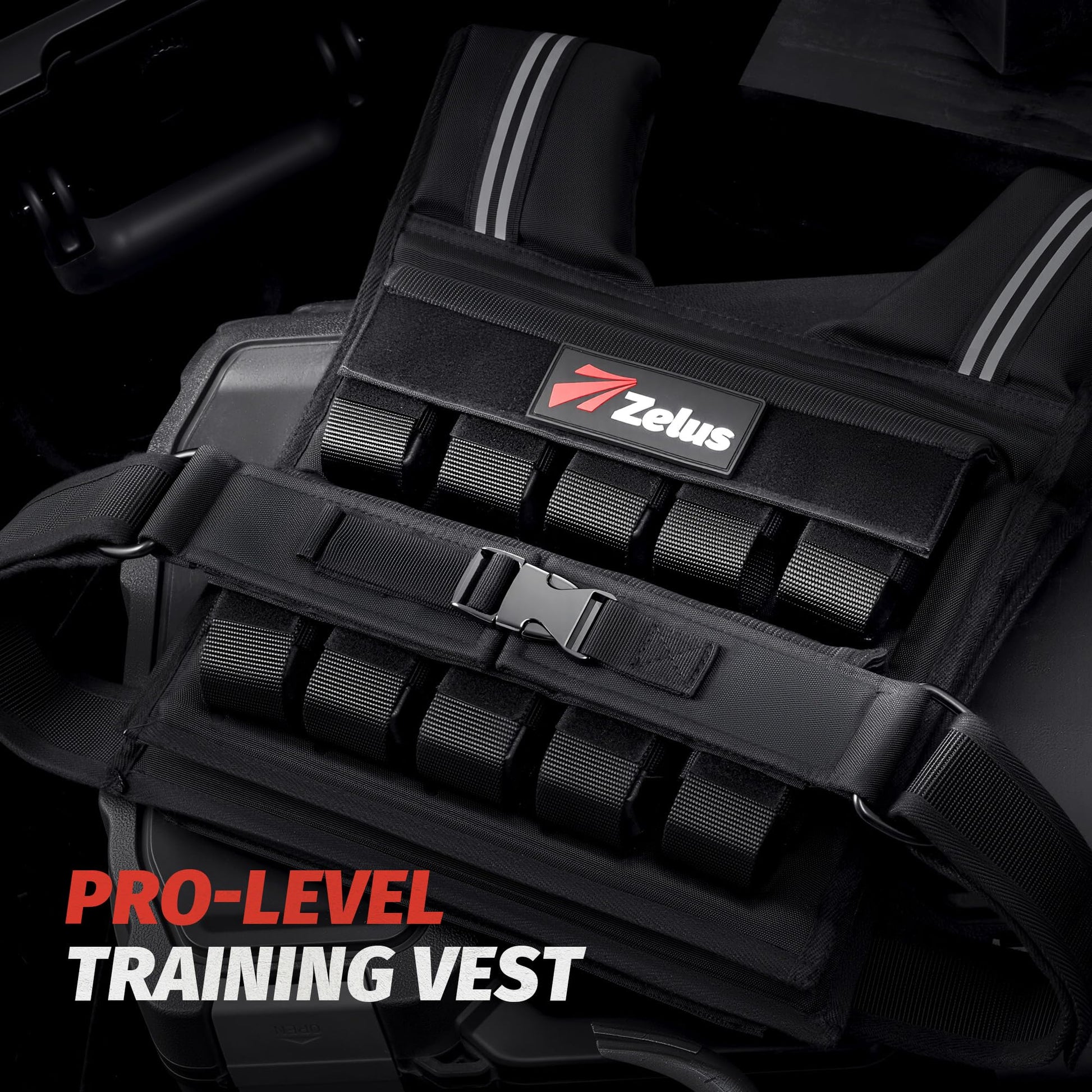ZELUS Weighted Vest Men, 45lb Adjustable Weight Vest,Removable Iron Weights