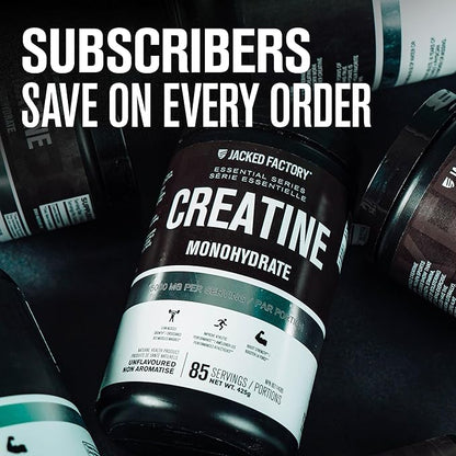 Jacked Factory Creatine Monohydrate Powder 1000g - 5g Daily Creatine Supplement for Men and Women, Vegan-Friendly, Third-Party Tested - 200 Servings, Unflavored