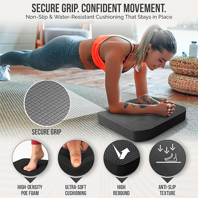 Balance Pad ??Premium POE Foam, Non-Slip Stability Pad for Physical Therapy, Yoga, Core Training & Rehab