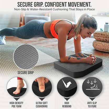 Balance Pad ??Premium POE Foam, Non-Slip Stability Pad for Physical Therapy, Yoga, Core Training & Rehab