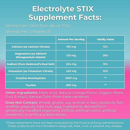 MYOXCIENCE Electrolyte STIX | Creatine Electrolyte Powder | Recovery from Exercise & Muscle
