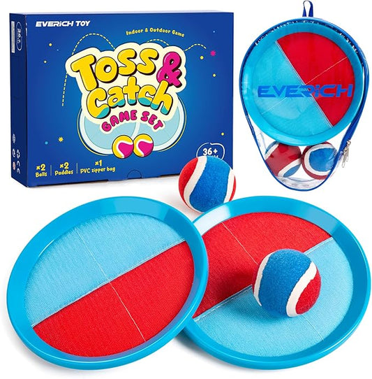 EVERICH Upgraded Toss and Catch Ball Game Set - Indoor and Outdoor Games for Kids 3-12, Beach Sand