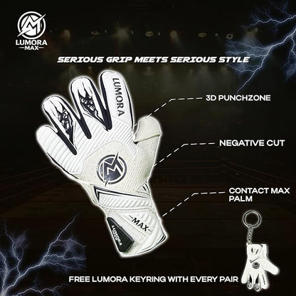 Goalkeeper Gloves-Professional Negative Cut Goalie Gloves with Contact Max Grip, 4mm Foam Padding & Airprene Backhand| No Finger Save, All-Weather Performance. Sizes (7-10)