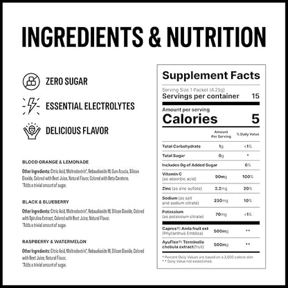 Sugar Free Electrolyte Powder Packets – Keto-Friendly Hydration & Joint Support | Zero Sugar Electrolytes for Active Adults, Fasting, and Recovery