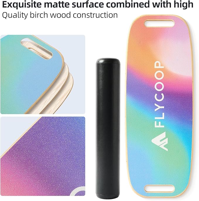 Balance Board for Adult with Adjustable Stoppers: 3 Modes Wobble Board with Roller Exercise Balancing Stability Trainer for Improve Balance Non Slip Surface