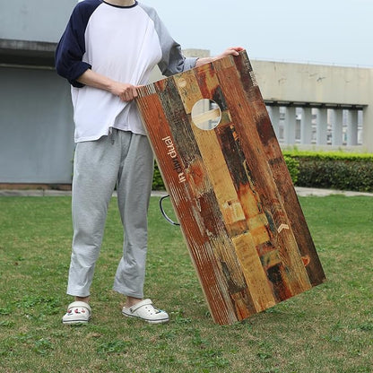 Solid Wood Premium Corn Hole Outdoor Game Set, 2 Regulation and Waterproof Cornhole Game Boards, with 8 Toss Bags, Perfect for Outdoor Indoor