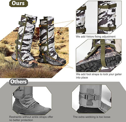 Snake Gaiters Leg Guards Waterproof Snake Guard Chaps Snake Chaps Bite Protection Adjustable Leg Gaiters Fit for Men & Women
