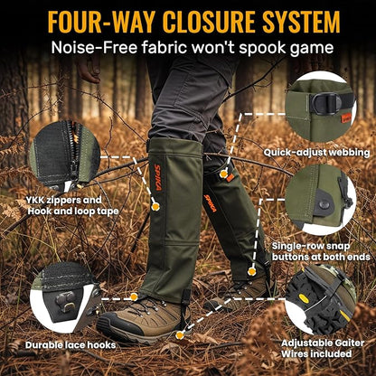 SPIKA Strike Snake Gaiters, Waterproof Snake Chaps for Hunting, Adjustable and Snake Resistent Leg Protective for Outdoors Hiking