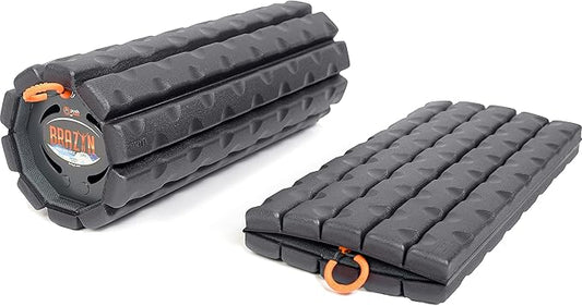 Morph Foam Roller (Bravo-Midnight) Collapsible Travel Foam Roller for Pain Relief, Workout Muscle Recovery, Back Massager, Deep Tissue Leg Massage, Back Cracker, Stretcher; Small, Portable