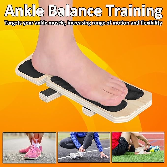 Ankle Strengthener & Balance Board Trainer - Stability Exercises Equipment for Sprained Ankle Recovery, Plantar Fasciitis Relief & Posture Correction | Foot Stretcher for Athletes, Physical Therapy & Rehabilitation
