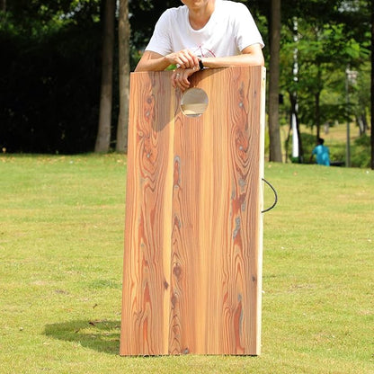 Solid Wood Premium Cornhole Game Set, Bean Bag Toss Game for Tailgate, Outdoor, Backyard - Professional Portable Cornhole Boards & Set of 8 Cornhole Bean Bags (Junior, Tailgate, Regulation Size)